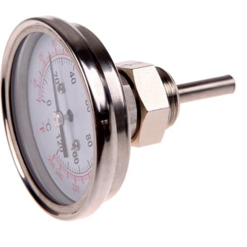 1/2 Stainless Steel Thermometer Dial Temperature Gauge For Moonshine Still Condenser Brew Mash Tun Kitchen Food Oven Thermometer