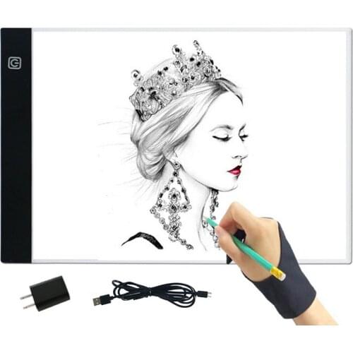 Vococal USB A4 Drawing Board Tracing LED Light Box Artist Tattoo Copy Pad Ultra-Thin Portable with 3-Level Dimmable Brightness