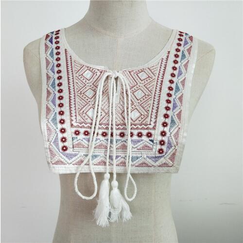 High quality multicolor lace fabric national style Lace collar sewing Lace Application Embroidered Laces trim Dress Accessories