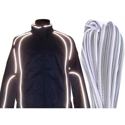 Bright Silver Reflective Sewing Material Piping Fabric Strip Edging Braided Trim 10mm Top Quality