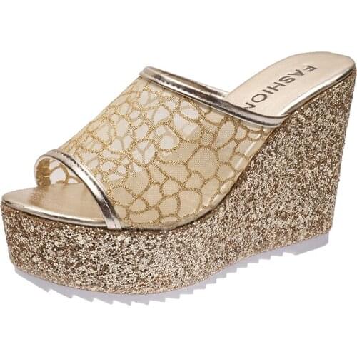 Platform Wedges Slippers Women Sandals 2021 New Female Shoes Fashion Heeled Shoes Casual Summer Slides Slippers Women