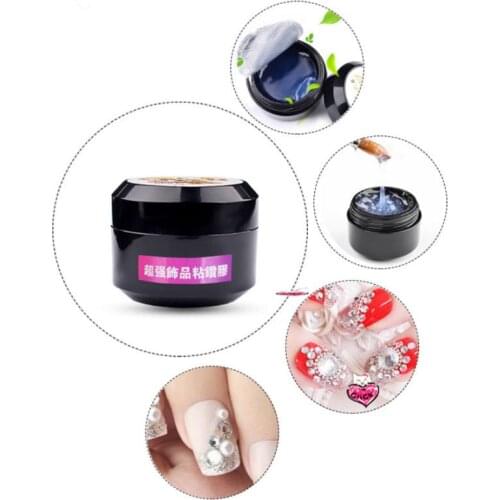 1 Bottle 8ml Strong Stick Nail Rhinestones Glue Gel Adhesive Resin Gem Jewelry Polish Decoration Nail Art Products