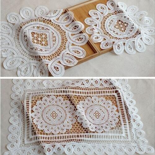 1pieces off white Lace Tablecloth Sheet Doilies Alencon Lace Mat Top Cover