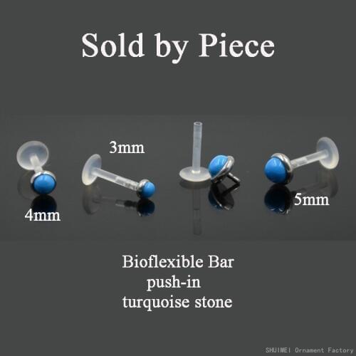 1Piece Bio Flexible Monroe Labret Lip Bar Ring Earring Push Fit Top 16g Cartilage Piercing Body Fashion Jewelry