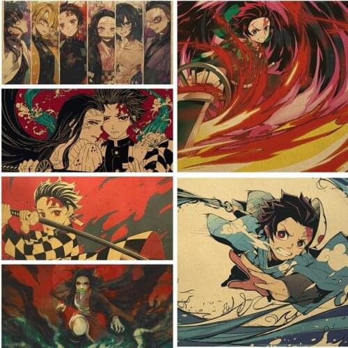 Classic Anime Cartoon Vintage Poster Kraft Paper Material Wall Stickers Bedroom Decoration Anime Wall Poster Home Decor 1 PCS