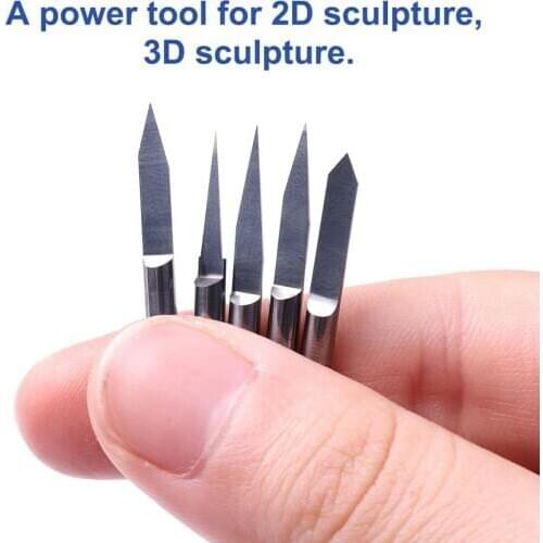 1pcs V-shape 60 degree 0.1mm 3.175mm Shank Carbide PCB Engraving Bits CNC Router Tool