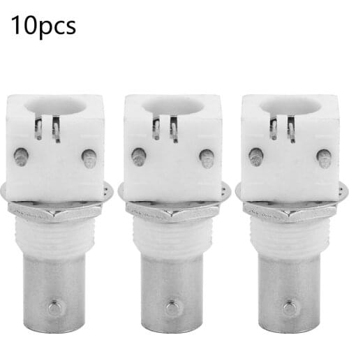 10pcs 90 Degree White PCB PANEL Mount BNC Connector Board 2P BNCQ9 RIGHT ANGLE Adapter for CCTV Systems Female With Nut Bulkhead