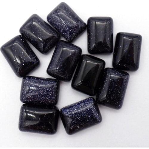 10Pcs 14x10x5mm Wholesale Blue Sand Stone Oblong Cab Cabochon DIY Jewelry Accessories S147