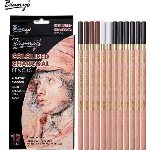 12pcs School Art Writing Supply Sketch and Drawing Charcoal Color Pencil Pen Set Non Toxic