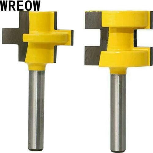 2pcs/set 1/4 Inch Shank Tongue Groove Router Bit 3T T-type Milling Cutter Woodworking Tenon Cutter Tool For Furniture