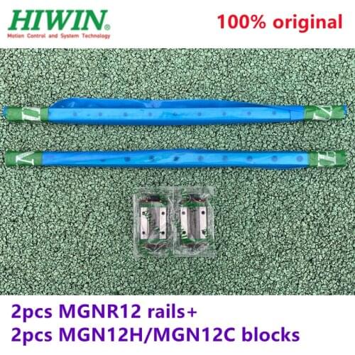 2pcs Original Hiwin rail MGNR12 -L 100mm/200mm/300mm/330mm/350mm/400mm/500mm/600mm + 2pcs MGN12H / MGN12C blocks for CNC