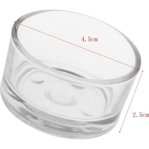 2 pcs Transparent Reptiles Water Food Dish Multipurpose Feeder Bowl 4.5x2.5cm