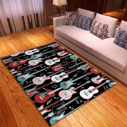 3D guitar rug skull large carpet home decoration bedroom area rugs for living room kids soft play mat parlor soft rug custom
