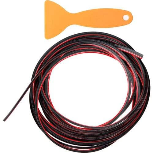 5M Red Car Van Interior Door Gap Edge Line Insert Molding Trim Strip Accessories