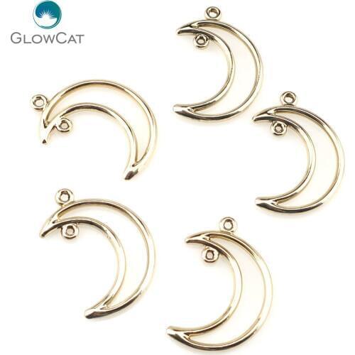 5pcs/lot KC Gold Tone Alloy Beauty Moon Hollow Out Charm Frame Jewelry Finding Making 22377