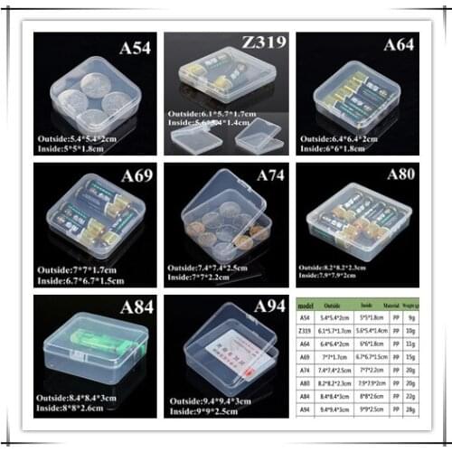 1pcs high quality PP plastic square plastic box dry battery storage box jewelry box Sample box