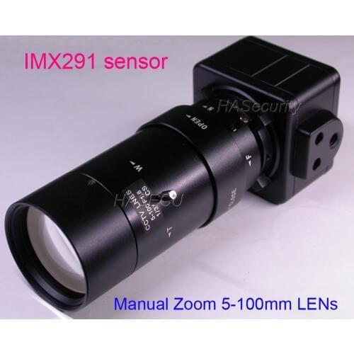 AHD-H / CVBS (20x) 5-100mm Manual Zoom & Focal LEN 1/2.8" Sony STARVIS IMX291 sensor NVP2441 CCTV camera module Box Style (UTC)