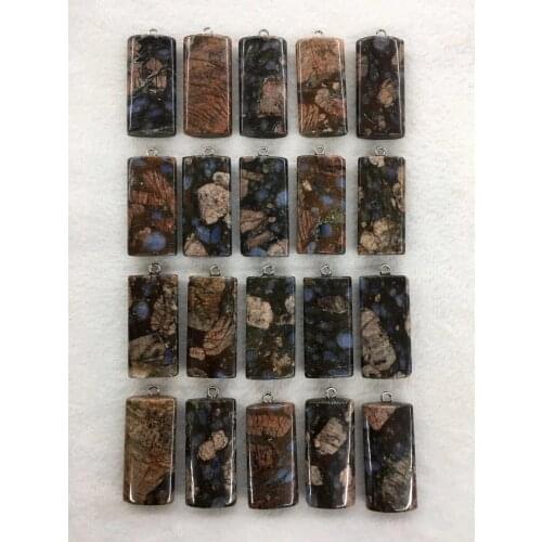 Promotion! 10pcs/Pack Llanite Bead Pendant,20x40x8mm Oval Tubes Pendant for Jewelry Necklace DIY