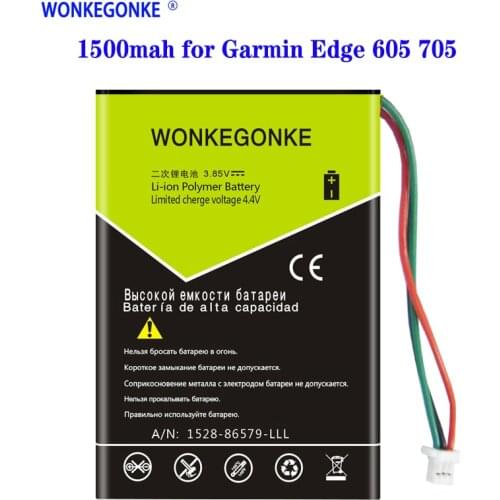 WONKEGONKE 1500mah for Garmin Edge 605 705 Battery