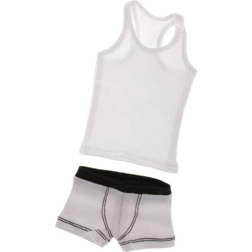 1/6 Scale White Vest Underwear Fit 12inch Figures Clothes