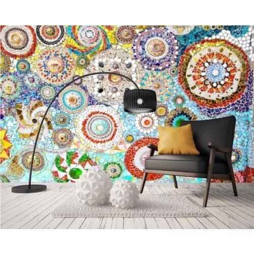 Bohemia Mosaic View Wallpapers 3d Wall Murals for Living Room Bedroom Home Wall Decor Printed Photo Wall Paper Rolls Murals