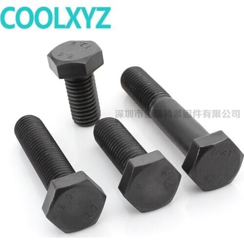 12.9 grade hex head screw alloy steel high strength hex head full tooth bolt M5 M6 m8m10 10Pcs