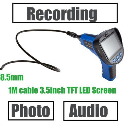99E Endoscope Boroscope 8.5mm Camera Video and Sound Recording Borescope support SD card IP67 with Built-in Microphone