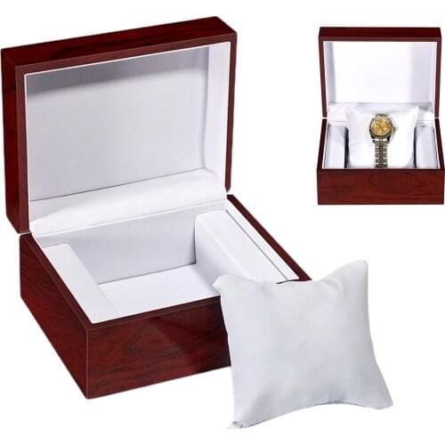 Watch Storage Case with Removable White Pillow Showcase Wristwatch Display Case for Personal or Retail Shop