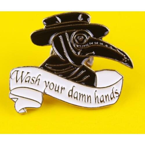 Punk Doctor Bird Metal Accessories Letter Banners Clothes Lapel Pin Icon Badge Metal Pins For Clothes Gift Decoration Brooches