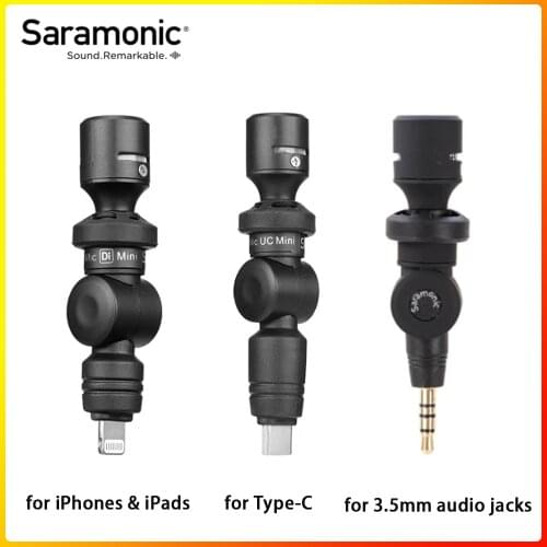 Saramonic Smartmic Di UC Mini Microphone Flexible Condenser Lightning/Type C Jack for iPhone Android Smartphone Voice Recording