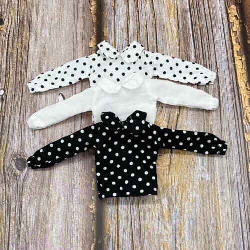 Handmade Blyth Doll Clothes,Fashion Polka Dot T-Shirt for 1/6 doll accessories(fit ob24 azone pullip barbies blyth 1/6 doll)
