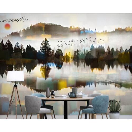 Papel de parede Chinese style Ink Painting Landscape wallpaper,restaurant living room bar TV sofa wall wall paper home decor