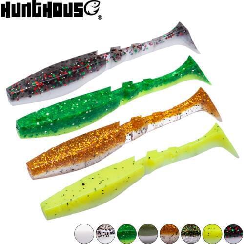 Hunt house easy shiner shad 5pcs/bag T-tail 5.5cm/8.5cm soft plastic lure relax shark for bass perch silicone leurre souple