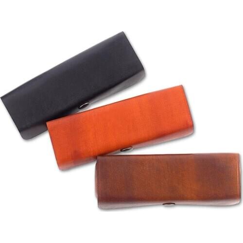 Retro Style Pencil Pouch Vintage Fountain Pen Bag Cowhide Genuine Leather Pencil case with handle bandage Stationary gift 1283