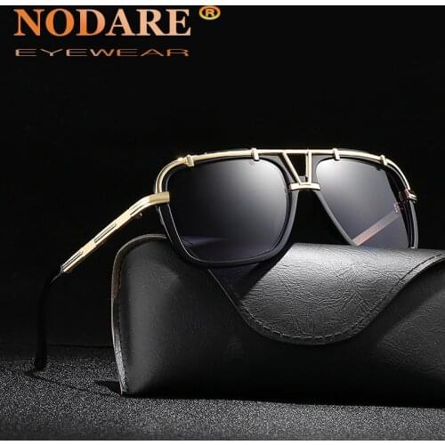 NODARE Brand 2020 Fashion Sunglasses Men Polarized Square Metal Frame Male Sun Glasses Driving Fishing Eyewear zonnebril heren