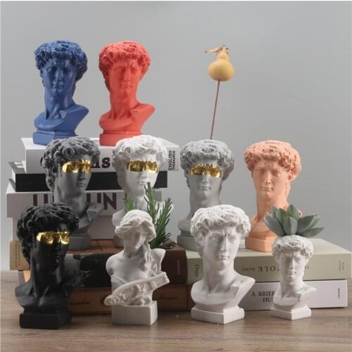 Modern Nordic Style Creative Portrait Vase Human Head Flower Vases Decorative Ornaments Resin Mini David Home Flowers Art Decor
