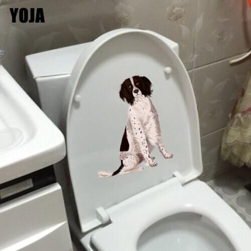 YOJA 18.5*21.3CM Modern Dog Wall Sticker Funny Living Room Home Decor Toilet Decal T3-0613