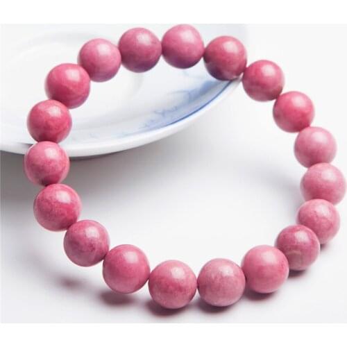 11mm Genuine Red Natural Rhodonite Gems Stone Crystal Stretch Round Bead Woman Bracelets Drop Shipping