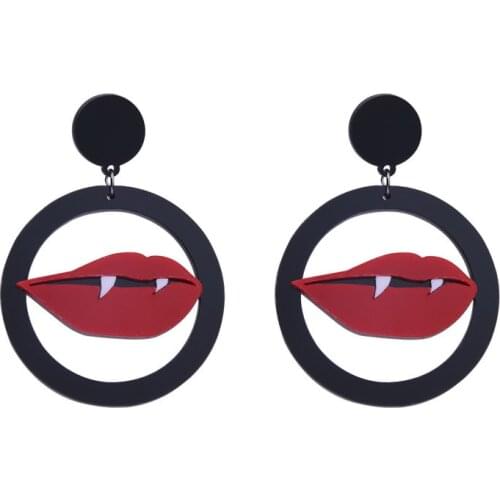 2021 Women Punk Earrings vampire Pandent Earrings Charm Hip Hop Girls Gift Cute Stud acrylic jewelry Evening Party Earring