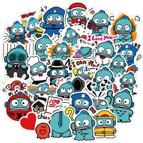 10/30/50PCS Cute Cartoon Fish Character Hand-made Creative Stickers Mobile Phone Decoration Waterproof Stickers Toys Wholesale