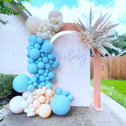 128Pc Blue DIY Party Pearl Latex Balloons Set Apricot Baloon Arch Garland Kit Wedding Birhday Baby Shower Backdrop Decors Globo