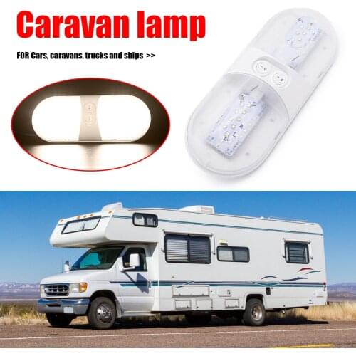 12V 48 LED Car Ceiling Light Interior Reading Light with 2 Switch Interior Dome Lamp for Marine Yacht Caravan Camper Motorhome