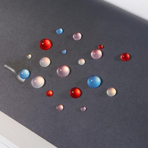 20-50pcs 4 6 8 10 12mm Multicolor Half Round Cabochons Cat Eye Beads Flatback Glass Beads for Jewelry Making DIY Accessories