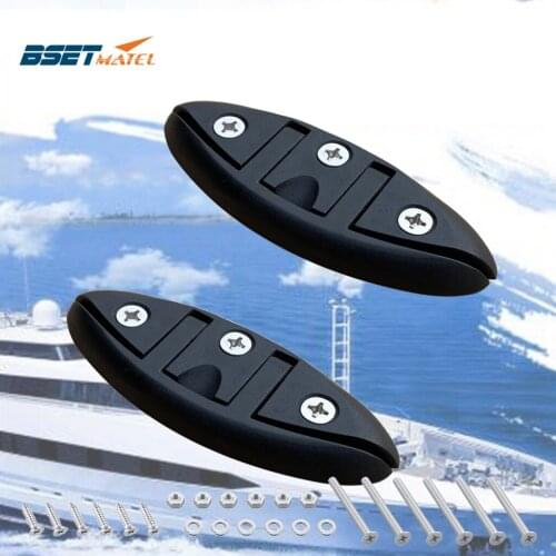 2X 5inch Nylon Sailboats Flip Up Folding Pull Up Cleat Dock Deck Boat marine Kayak hardware Line Rope mooring Cleat accessories