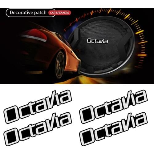 4pcs 3D aluminum speaker stereo speaker badge emblem Sticker for Skoda Octavia a5 a7 A9 2017 2018 Accessories Car Styling