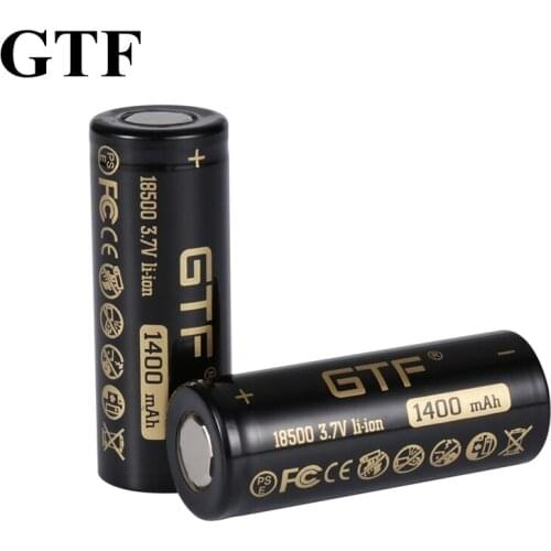 Battery from GTF ion li-ion 18500 1400mah 3.7V for the electronic product of flashlight toy 3.7V real batteries in th