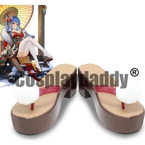Azur Lane Brooklyn Class Eagle Union St. Louis Spirits in the Snow Ver. Cosplay Pom-pom Platform Thong Flip Flops Shoes X002