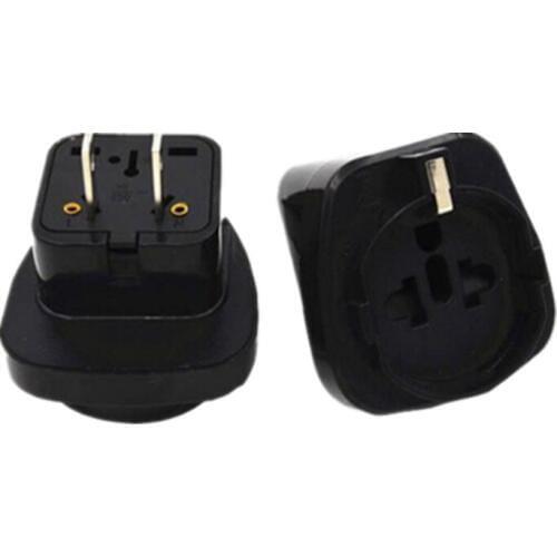 Black 3 pin American socket adaptor Embedded Swiss Italy round foot use in USA american flat plug adapter converter plug