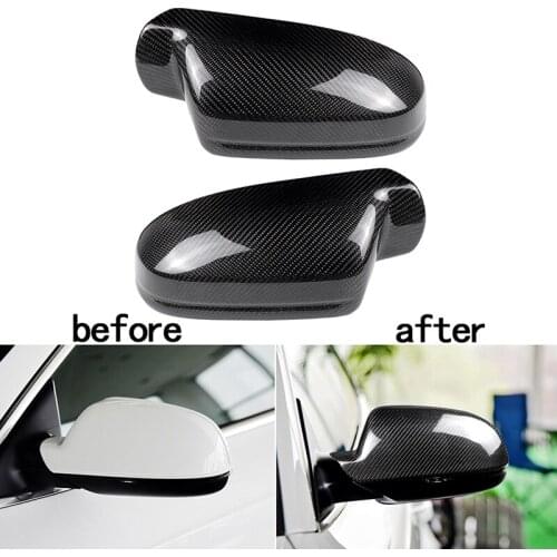 For Audi A4 A5 S5 RS5 RS4 A5 RS4 RS5 B8.5 2012-2016 One Pair Car Mirror Cover Rearview Protection Cap Black Real Carbon Fiber