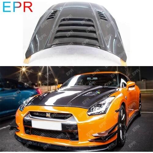 For Nissan GTR R35 Revosport Style Carbon Fiber Hood (with water tray) Body Kit Tuning Part For R35 GTR Hood Racing Trim